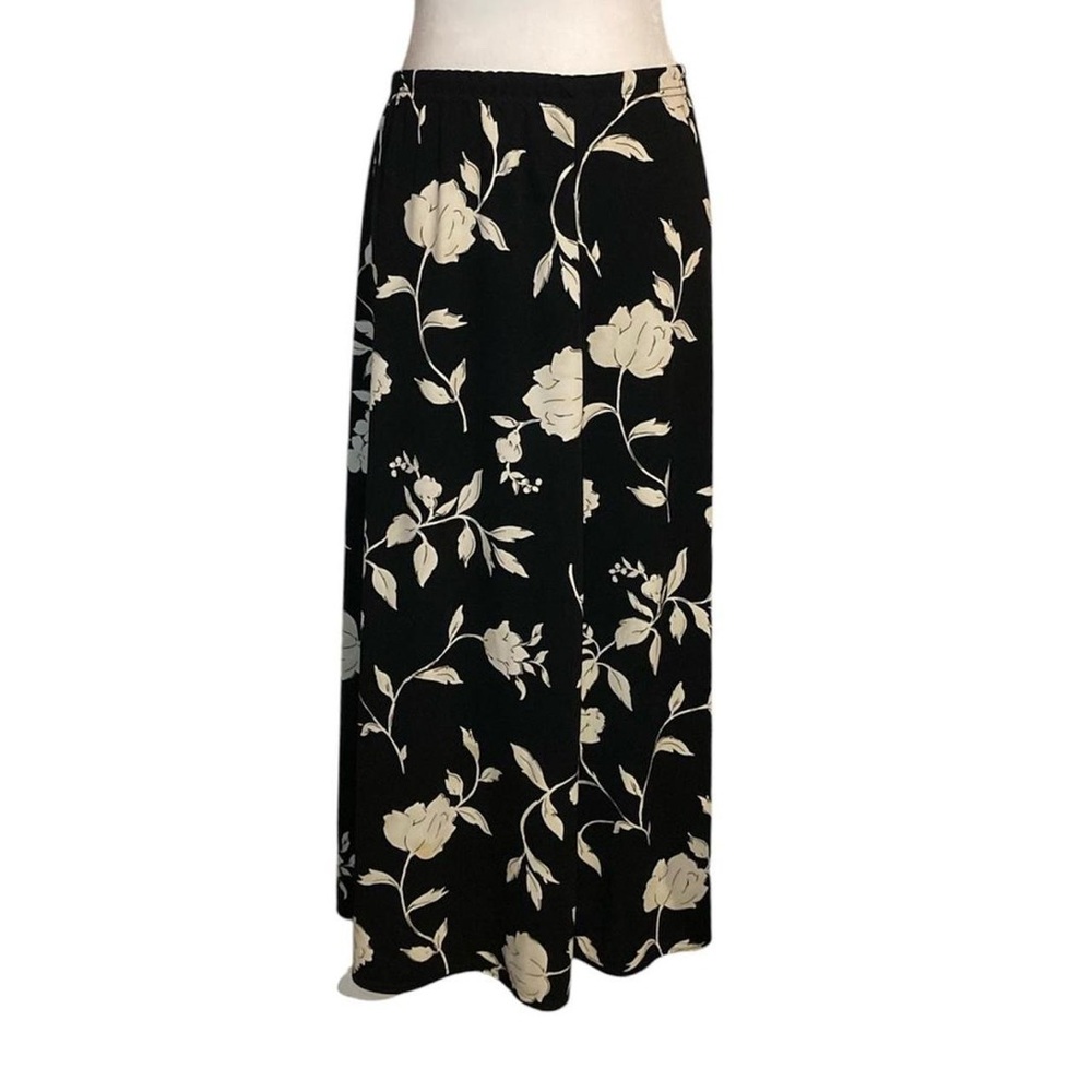 Kathie Lee Collection Cream and Black Tiered Maxi Skirt